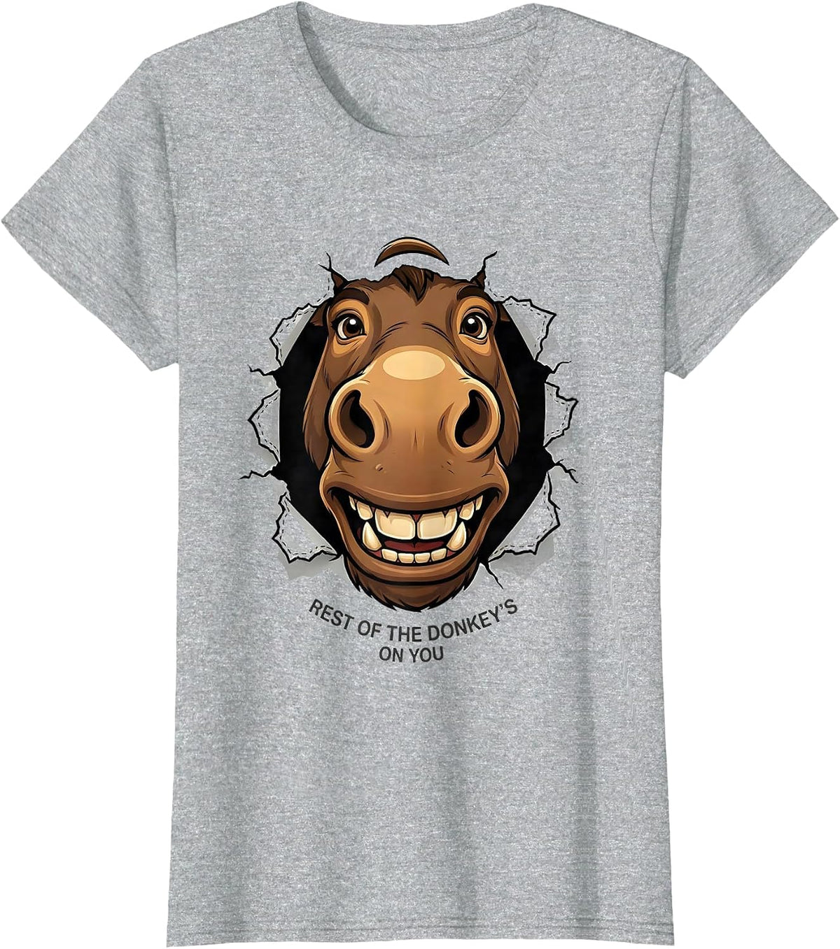 Women's Rest Of The Donkey's On You Funny Smart Donkey Meme Cartoon T-Shirt - Heather Grey