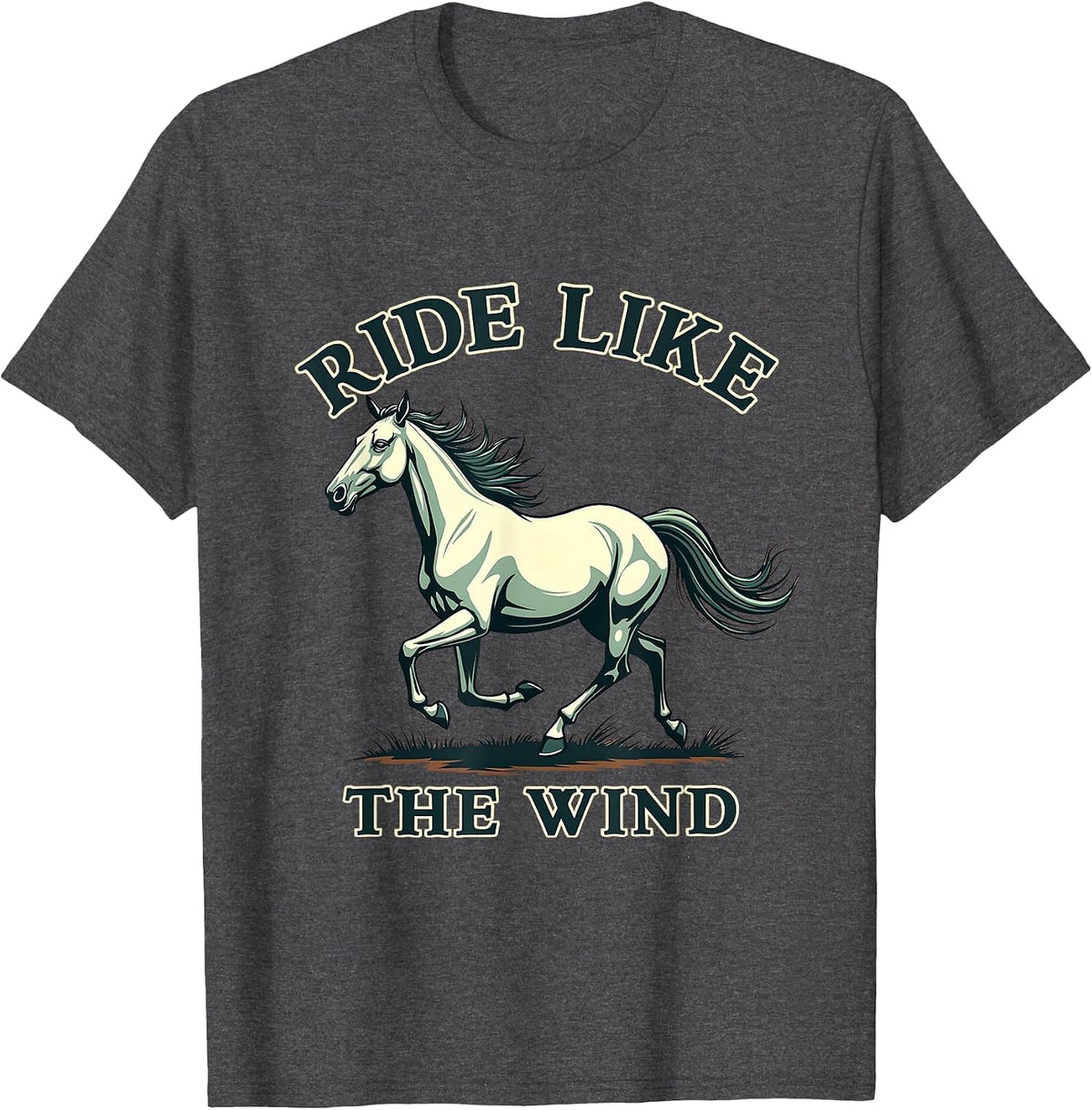 Ride Like The Wind Equestrian Women Design T-Shirt - Dark Heather Grey