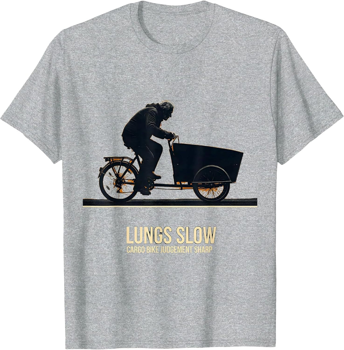 Men's Lungs Slow Cargo Bike Judgement Sharp Funny Cycling Gift T-Shirt - Heather Grey