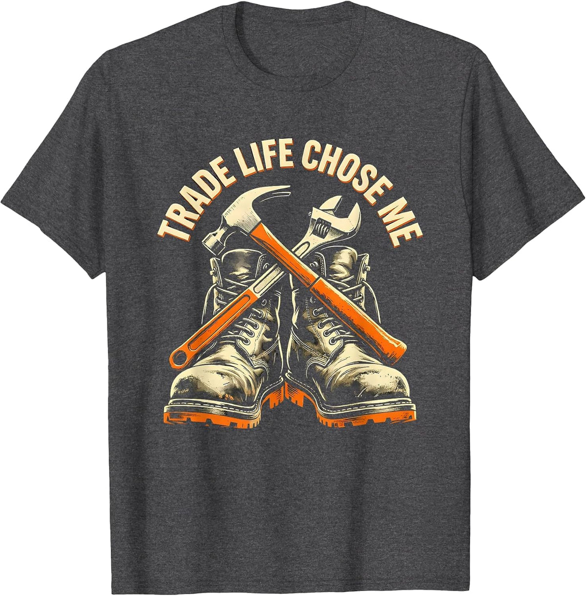 Men's Trade Life Chose Me Blue Collar Pride Design T-Shirt - Dark Heather Grey