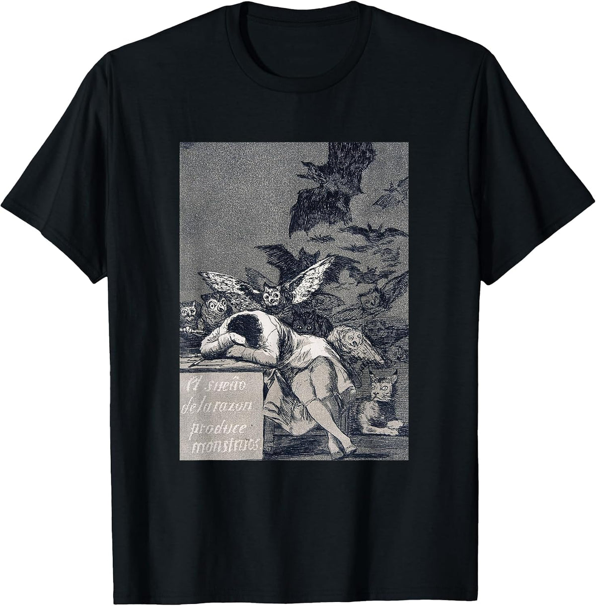Francisco Goya - The Sleep of Reason Produces Monsters T-Shirt - Black