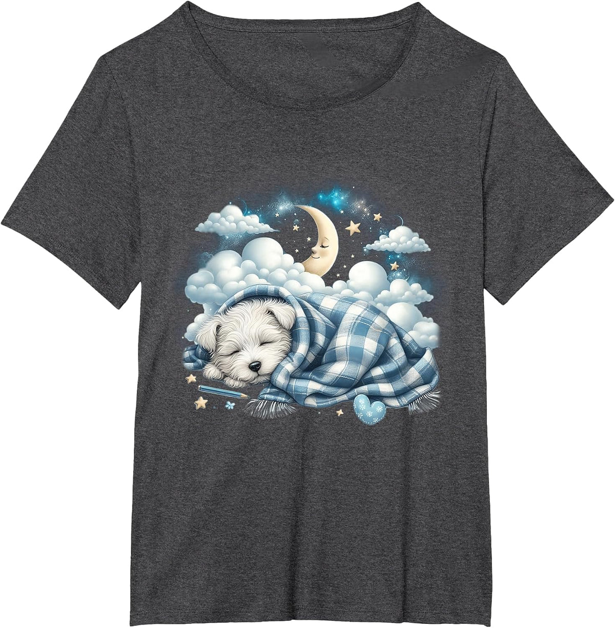 Napping Westie Pajama West Highland White Terrier Sleeping T-Shirt - Dark Heather Grey
