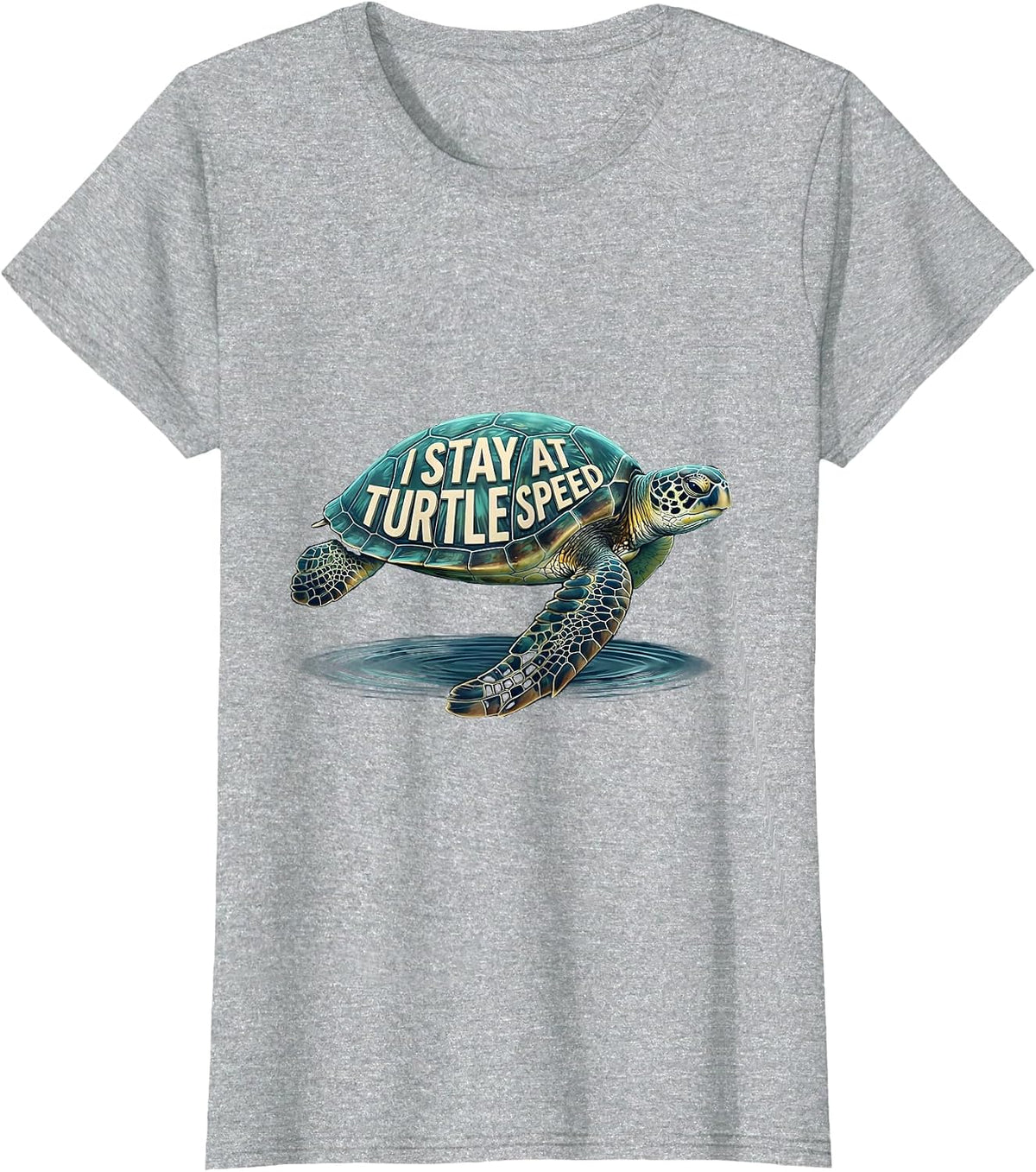 Women's I Stay At Turtle Speed Funny Sea Turtle Ocean Animal Lover T-Shirt - Heather Grey