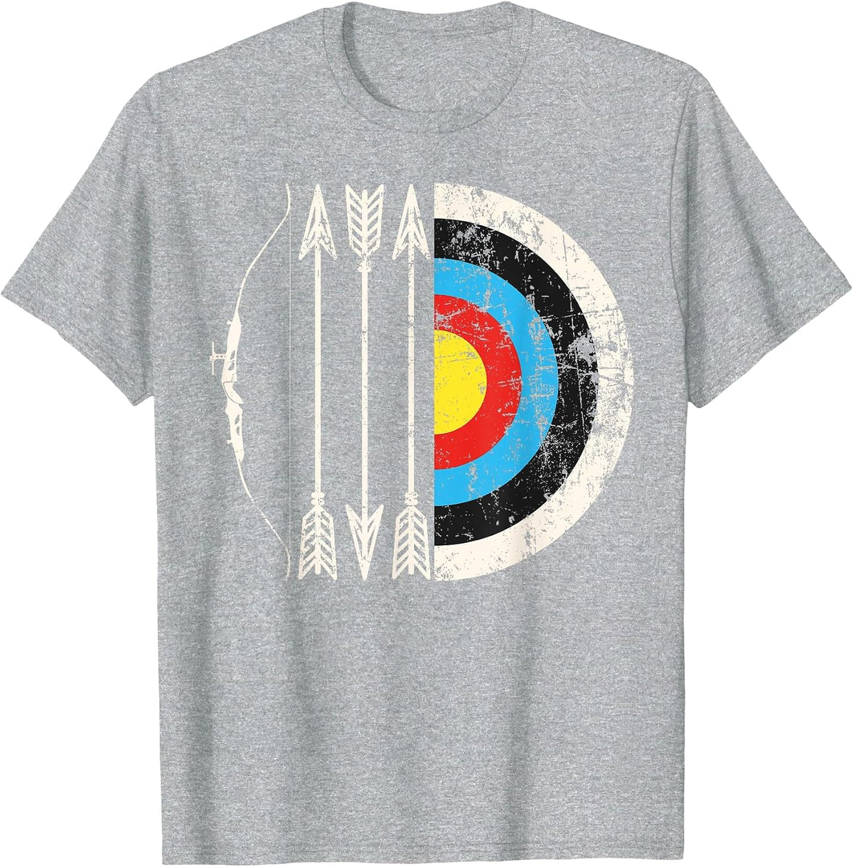 Archery Sport Bow and Arrows Target Archer Marksman T-Shirt - Heather Grey