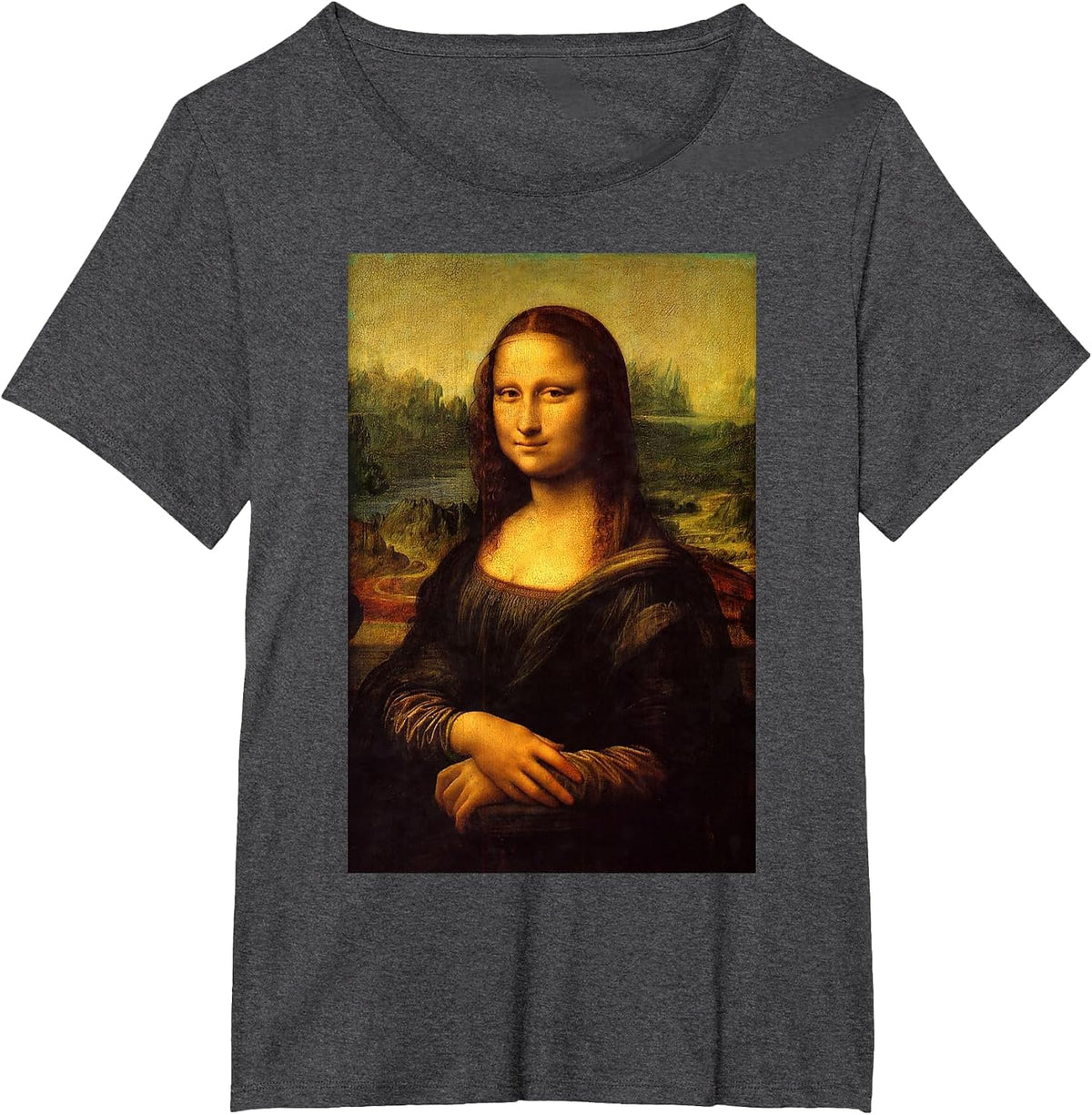 Mona Lisa Leonardo Da Vinci Art History Renaissance Art Tee T-Shirt - Dark Heather Grey