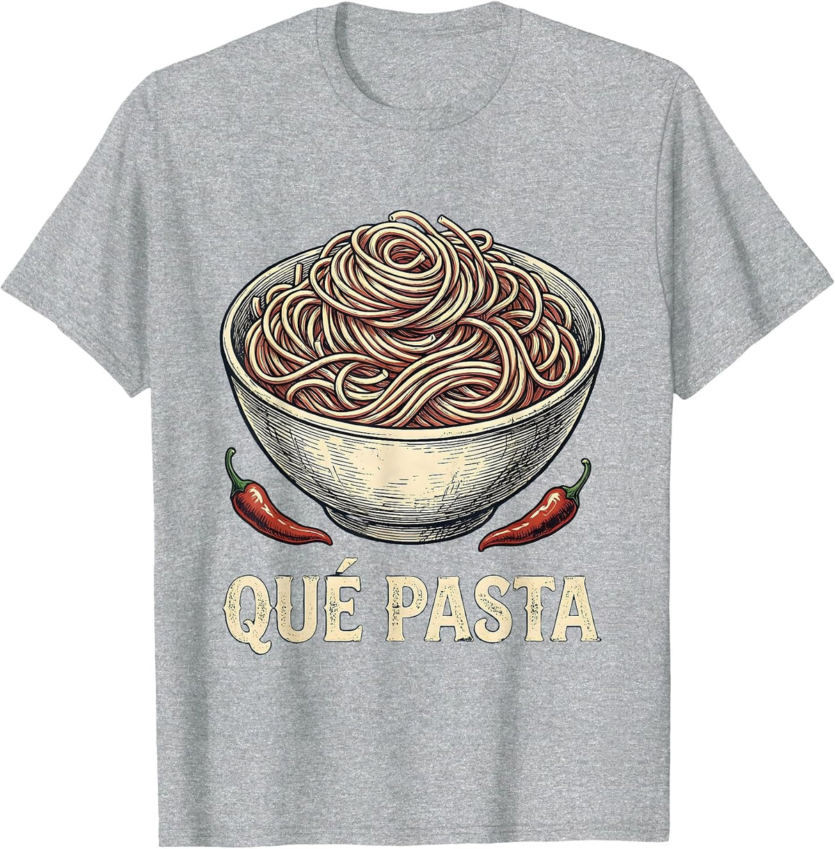 Men's Qué Pasta Vintage Cinco De Mayo Spanish Pun Party Humor T-Shirt - Heather Grey