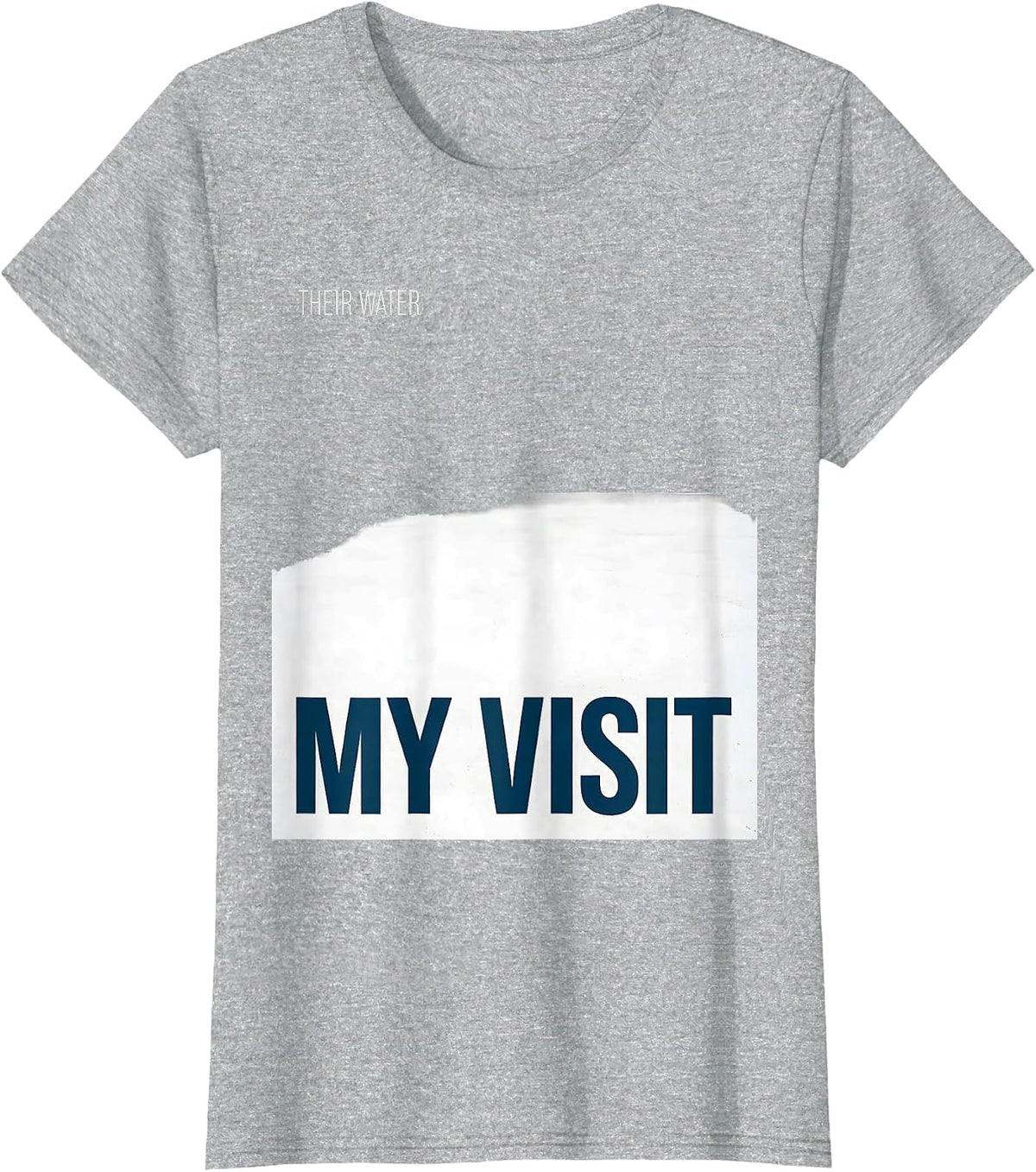 Their Water, My Visit Minimalist Sea Turtle Beach Vacation T-Shirt - Heather Grey