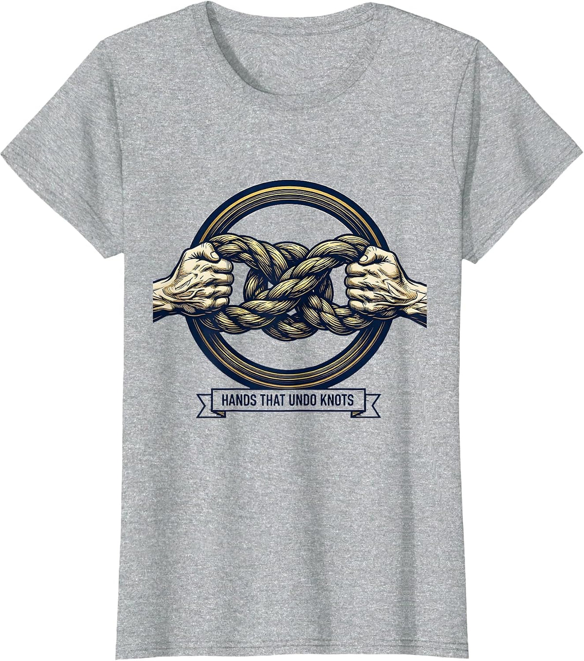 Hands That Undo Knots Funny Massage Therapist Occupational T-Shirt - Heather Grey