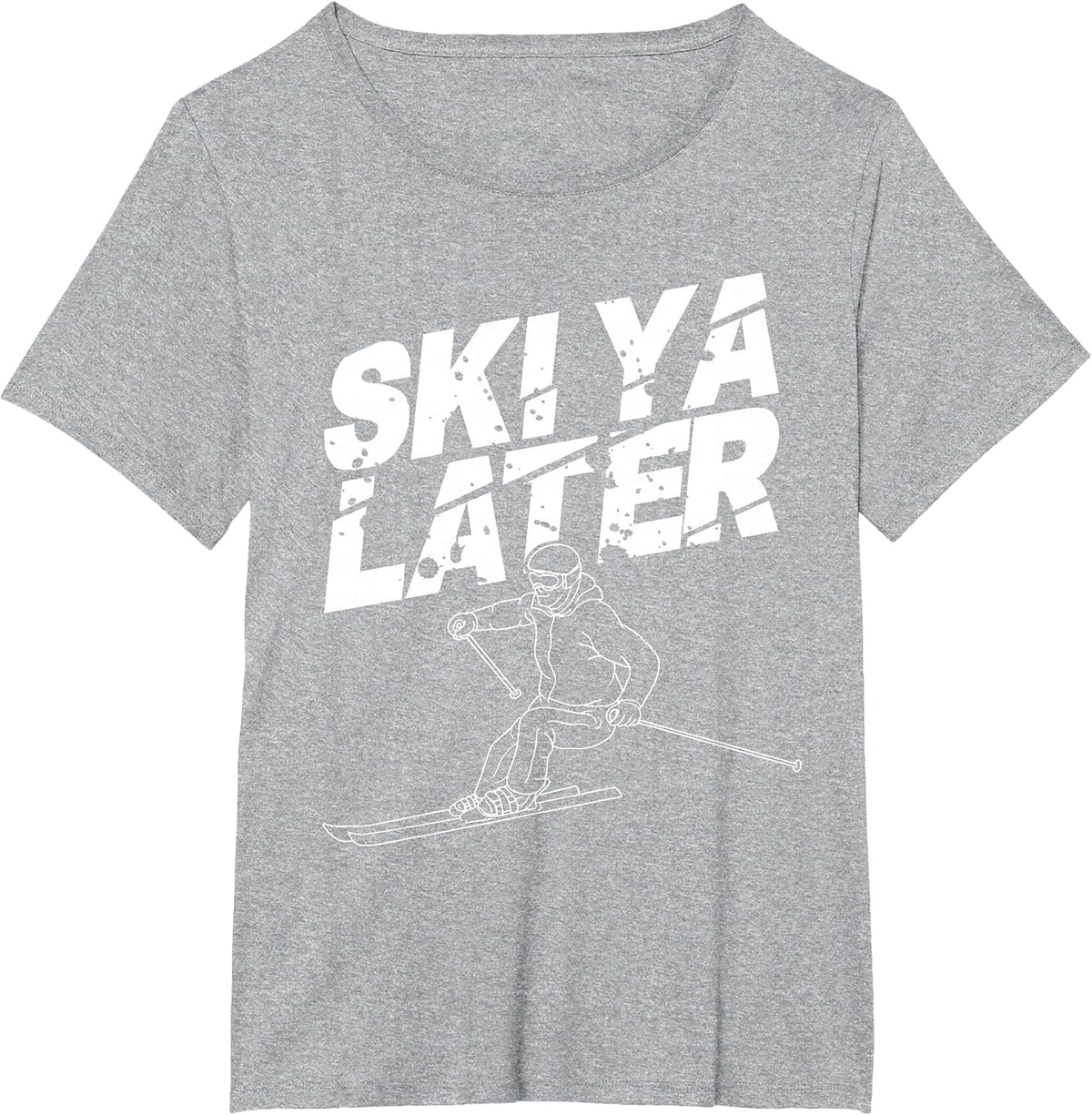 Unique Skiing Art for Men Women Kids Skier Mountain Skiing T-Shirt - Heather Grey