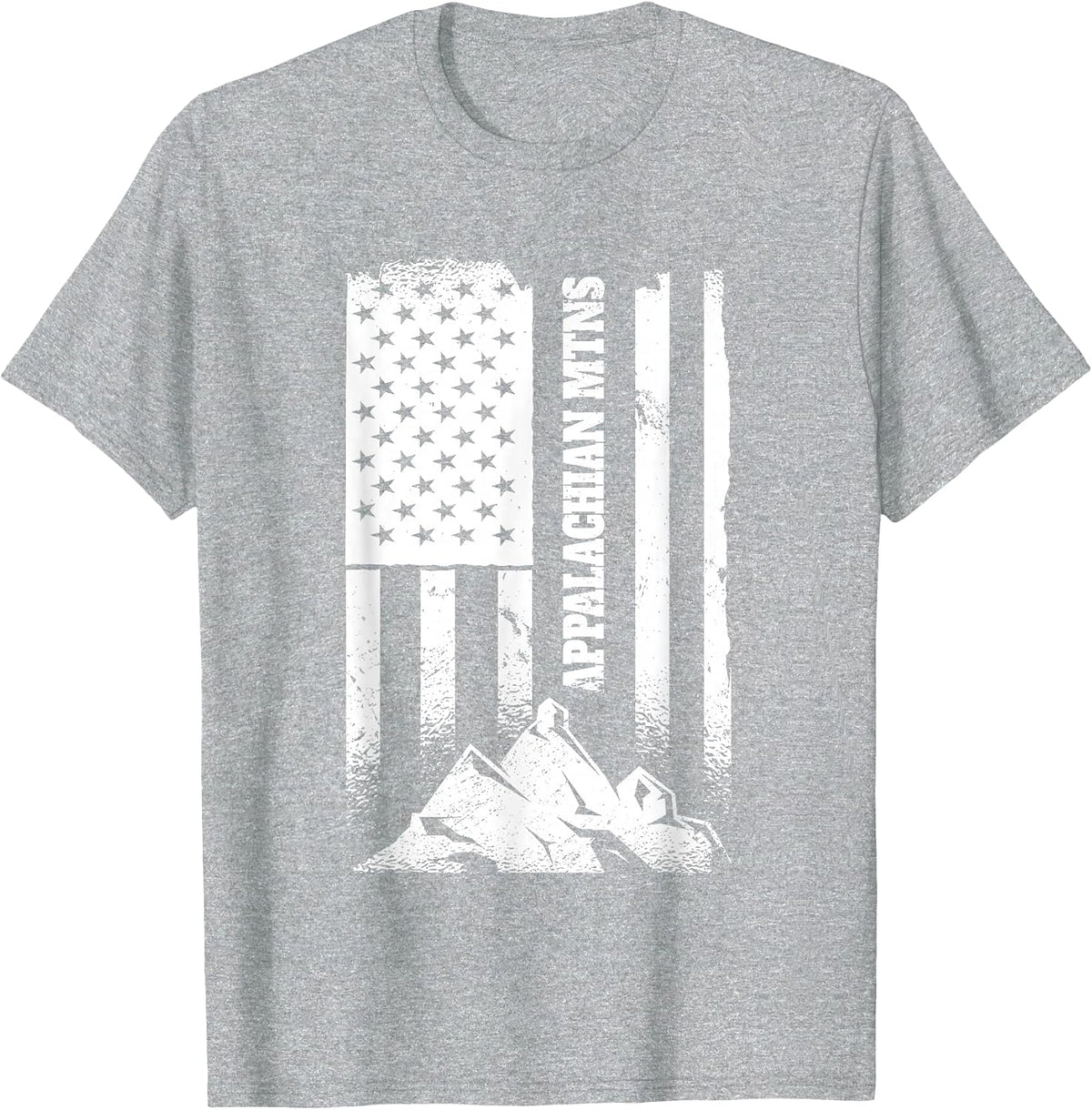 Appalachia Appalachian Mountains American Patriotic Flag T-Shirt - Heather Grey