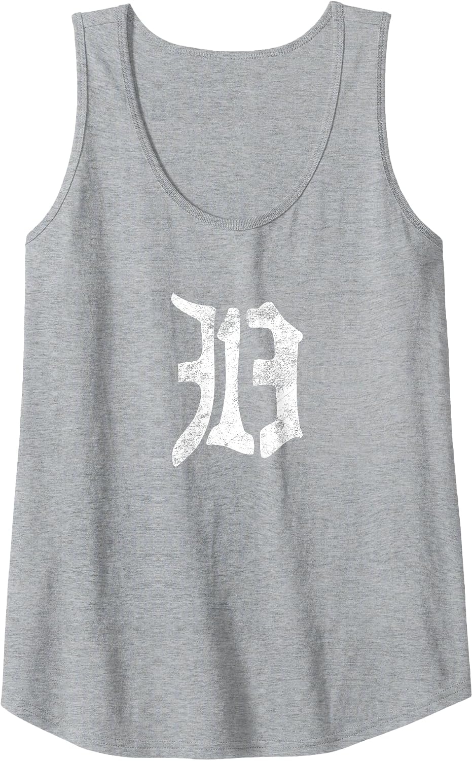 Detroit 313 Shirt Vintage Old English D Area Code Michigan Tank Top - Heather Grey