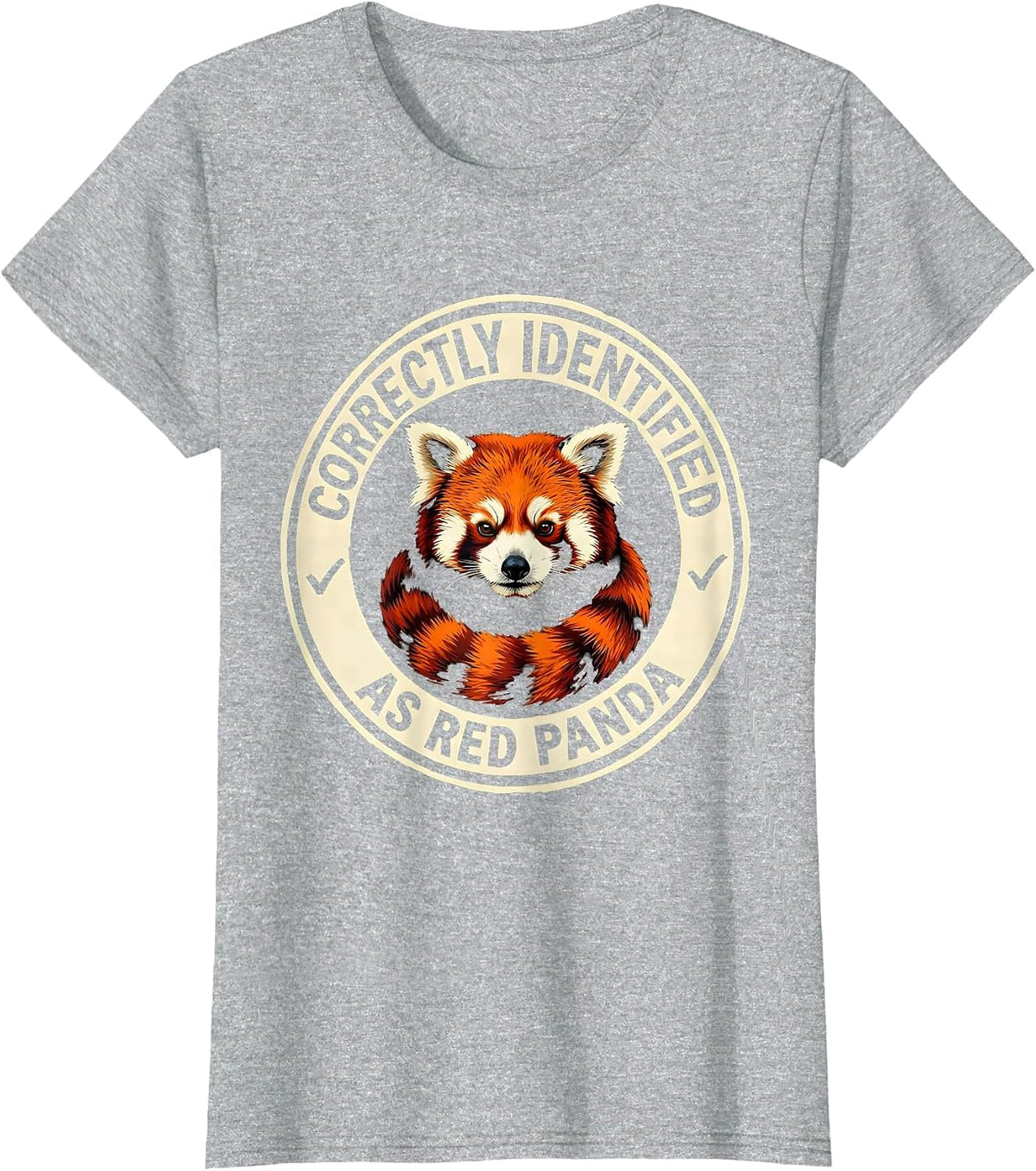 Women's Correctly Identified As Red Panda Funny Panda Lover Animal T-Shirt - Heather Grey