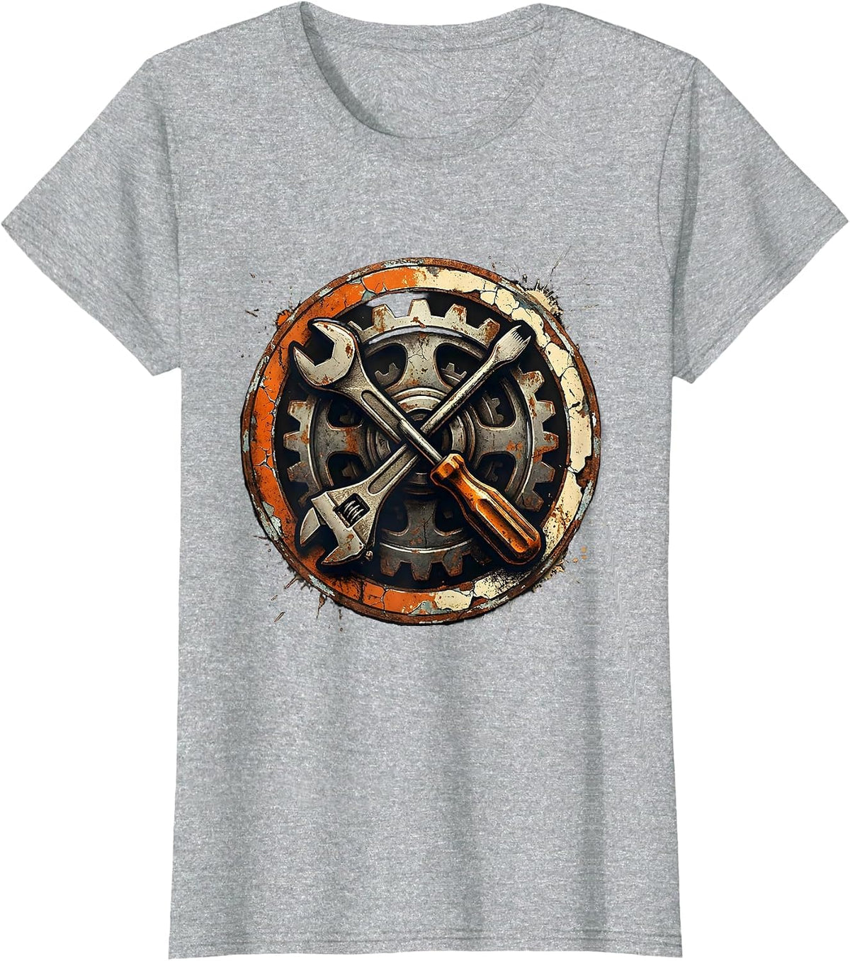Women's Wrench Screwdriver Gear Mechanic Graphic T-Shirt - Heather Grey