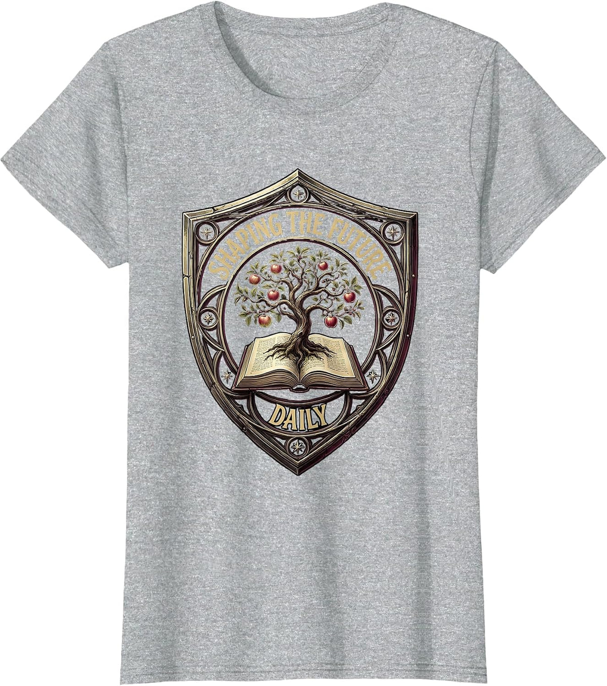Shaping The Future Daily Elementary Teacher T-Shirt - Heather Grey