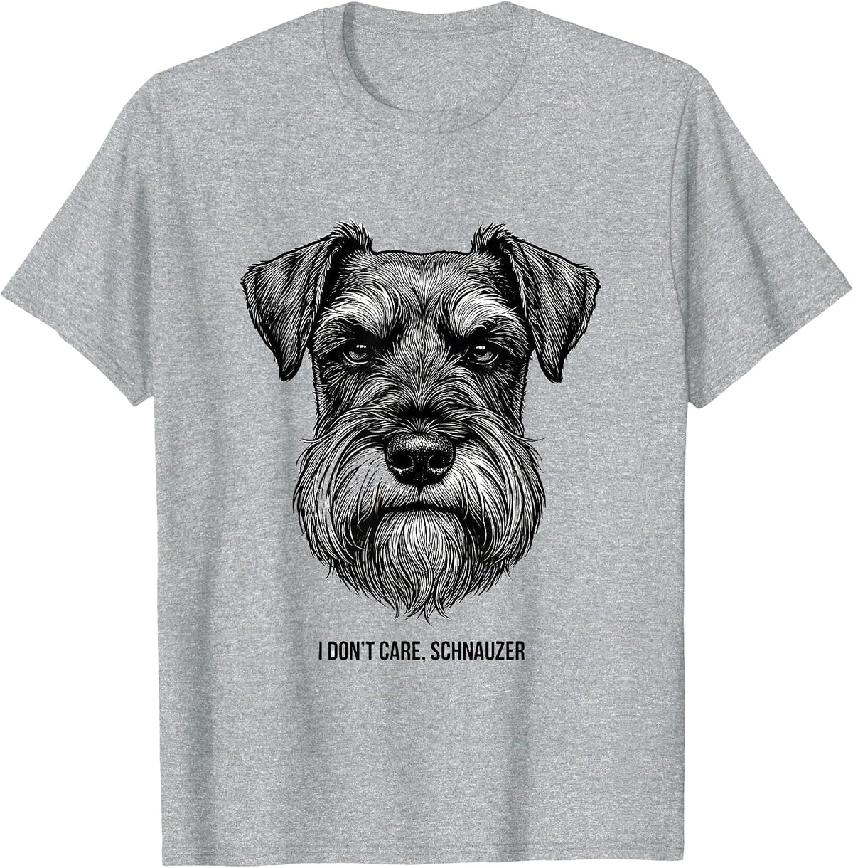 Men's I Don't Care Schnauzer Funny Miniature Schnauzer Lover Humor T-Shirt - Heather Grey