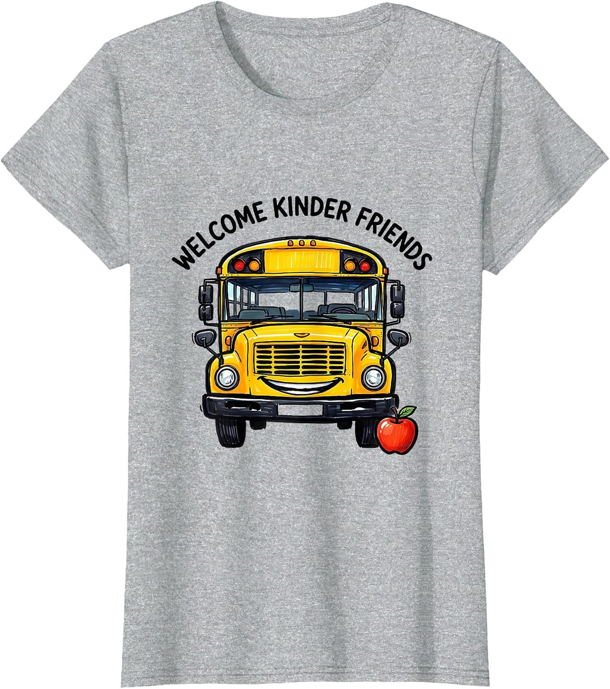 Welcome Kinder Friends Funny Preschool Teacher Back T-Shirt - Heather Grey