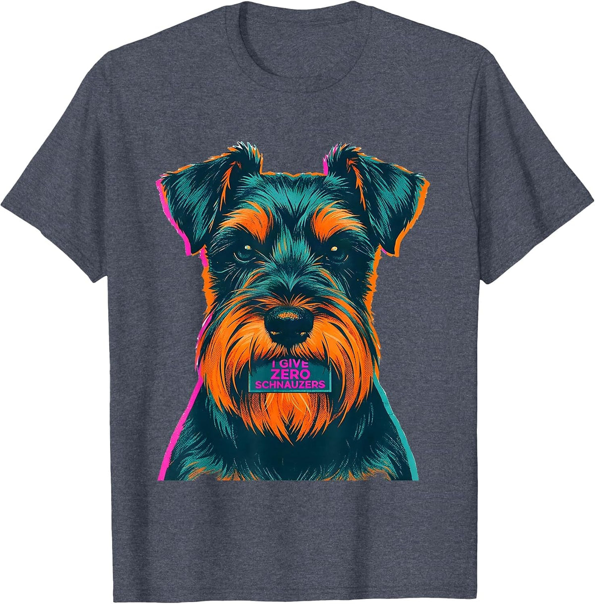 I Give Zero Schnauzers Funny Miniature Schnauzer Lover T-Shirt - Heather Blue