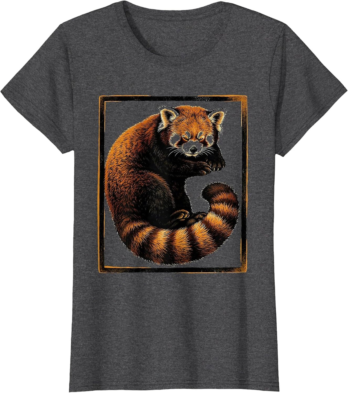 Women's Red Panda Sleepshirt Cute Humor Animal Lover Lounge T-Shirt - Dark Heather Grey