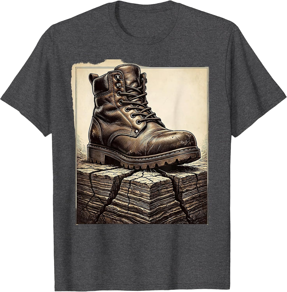 Men's We The People Worker Boot Graphic Design T-Shirt - Dark Heather Grey