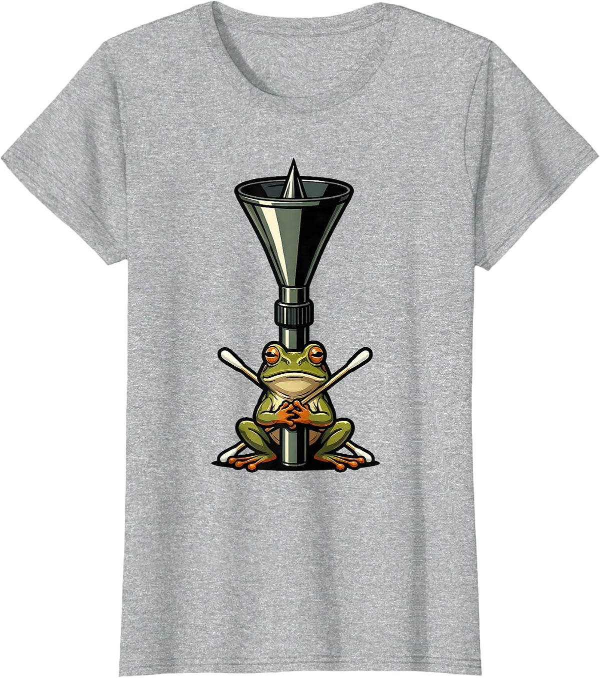 Veterinary Otoscope Frog Cartoon Vet Tech Humor T-Shirt - Heather Grey