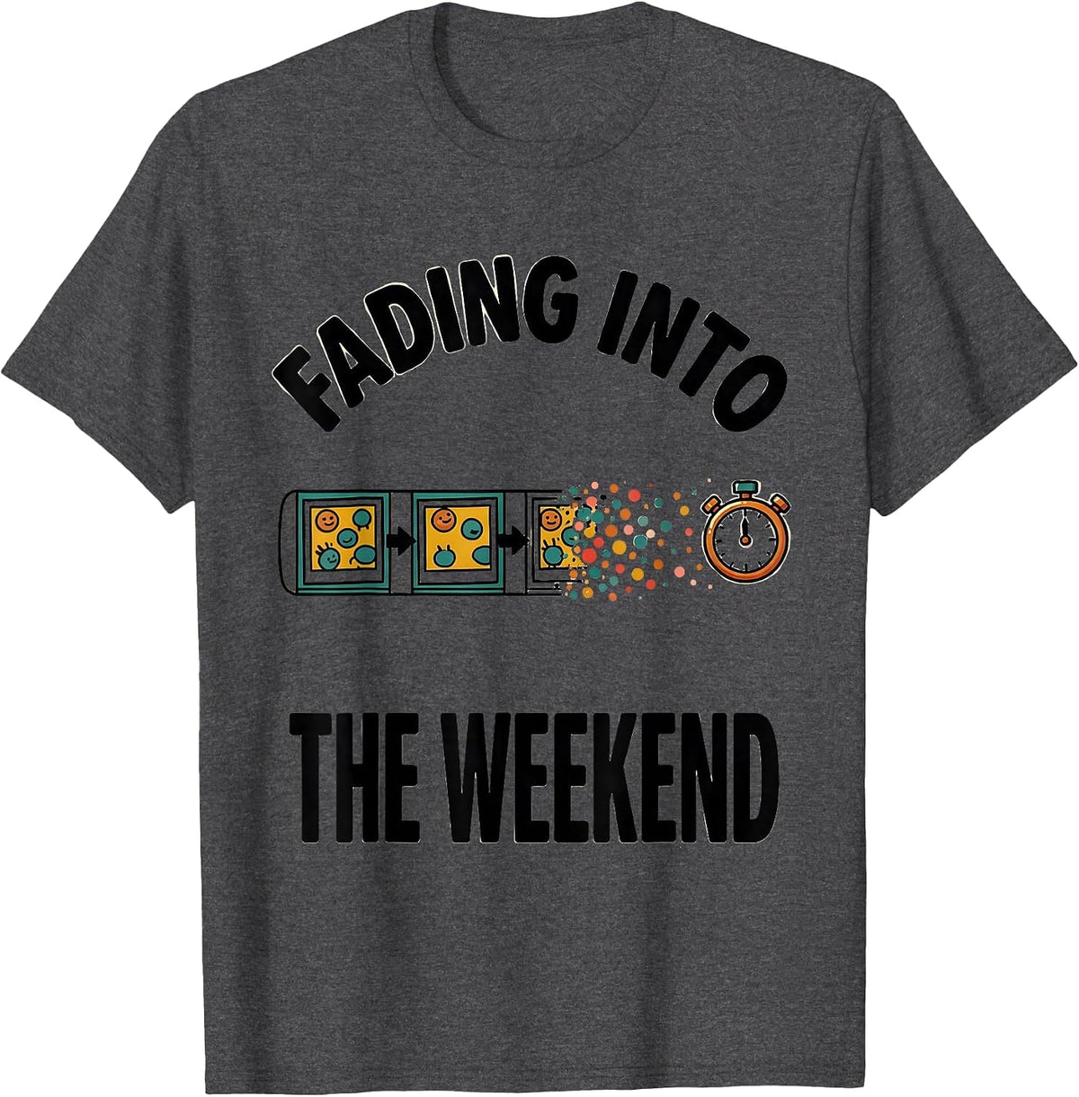 Men's Fading Into The Weekend Cartoon ABA Behavior Analyst RBT T-Shirt - Dark Heather Grey