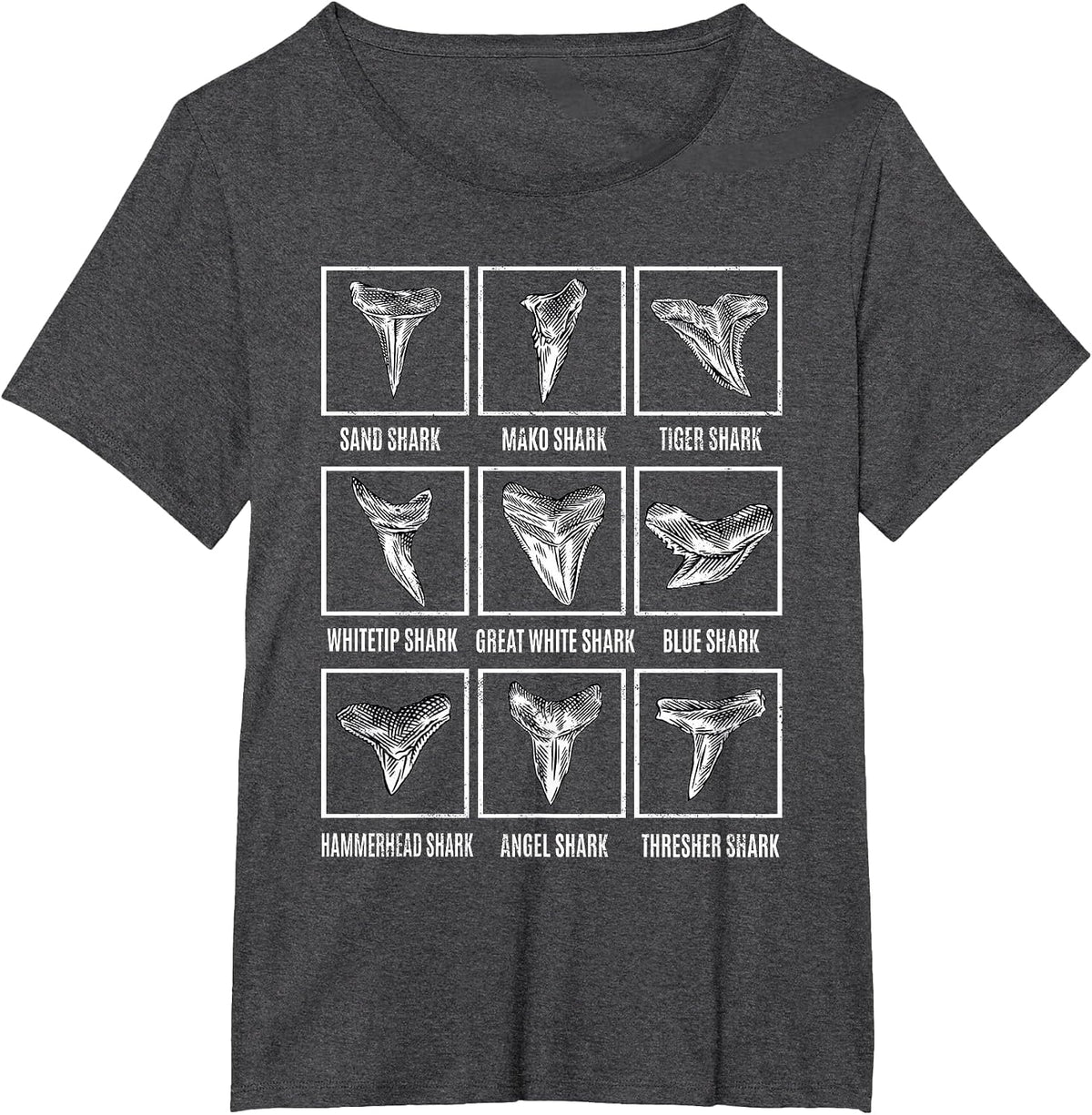 Shark Teeth Collector Sharks Tooth Collection T-Shirt - Dark Heather Grey