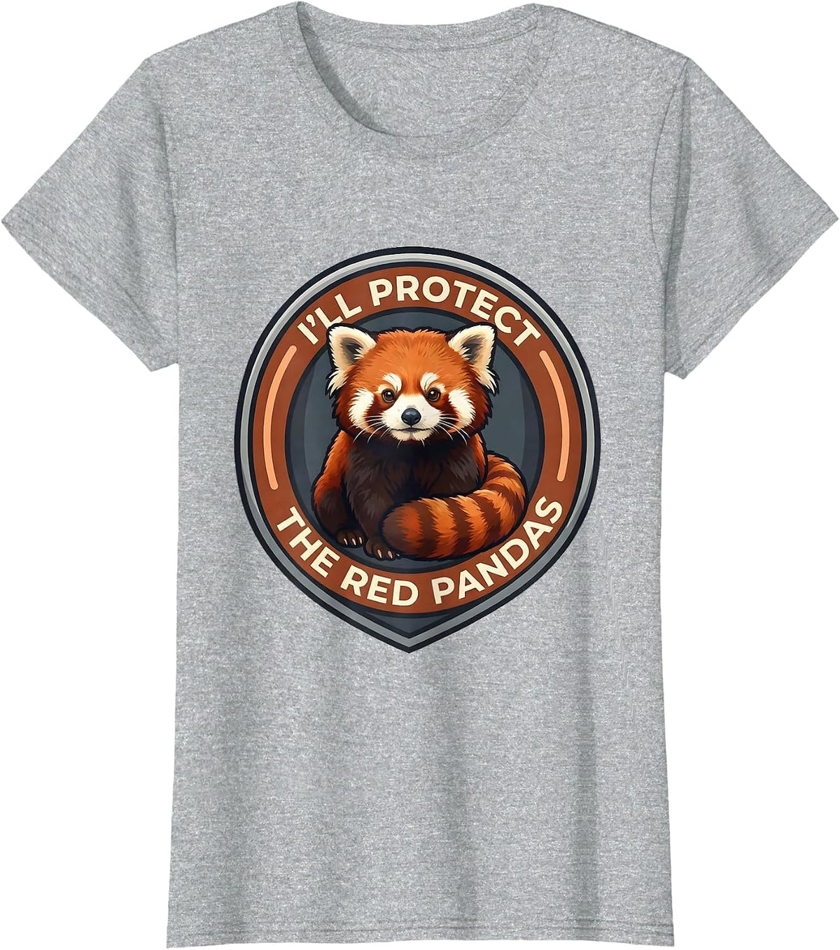 Women's I'll Protect The Red Pandas Cute Kawaii Animal Lover Retro T-Shirt - Heather Grey