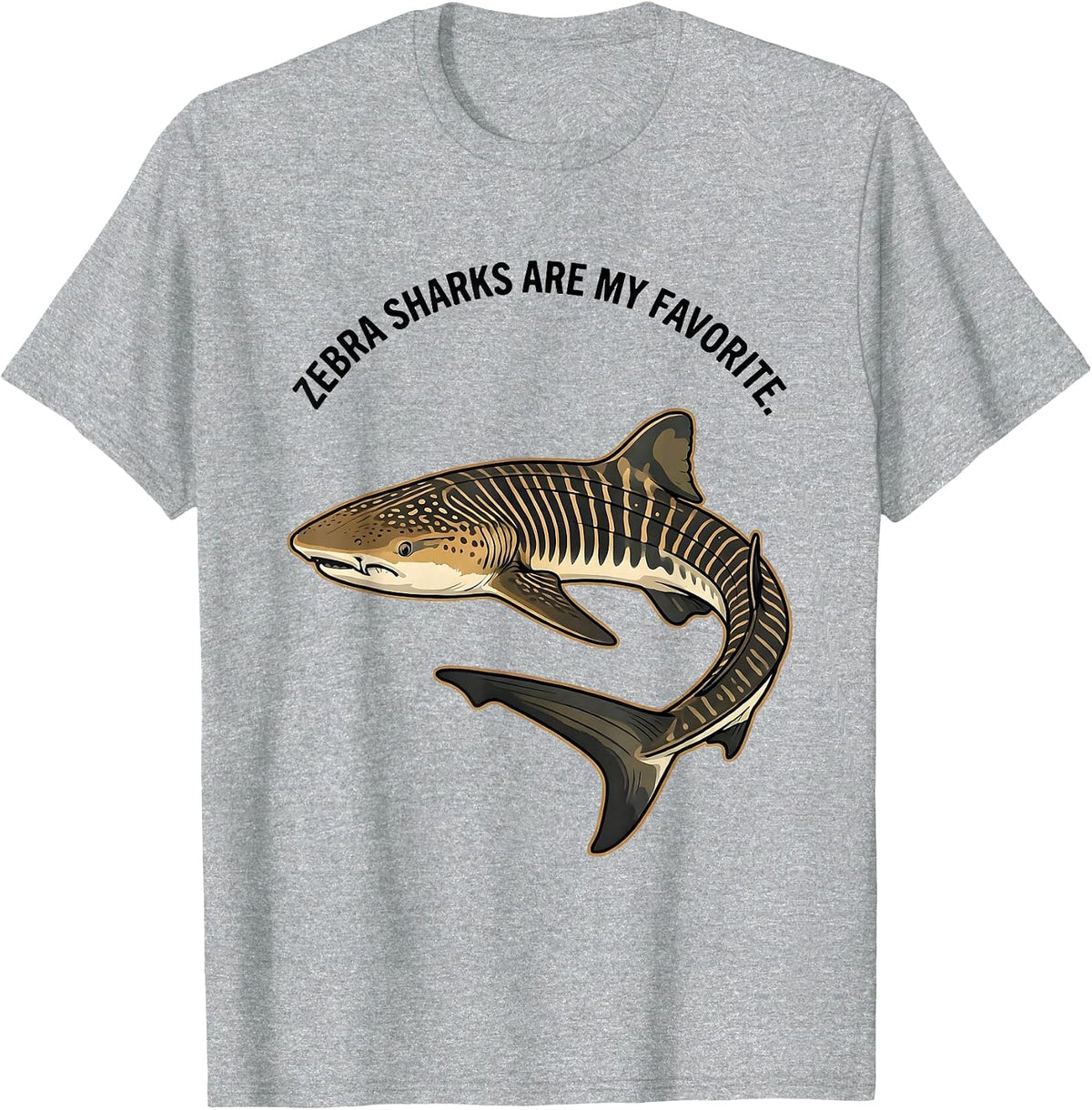 Men's Zebra Sharks Are My Favorite Funny Ocean Animal Lover Gift T-Shirt - Heather Grey