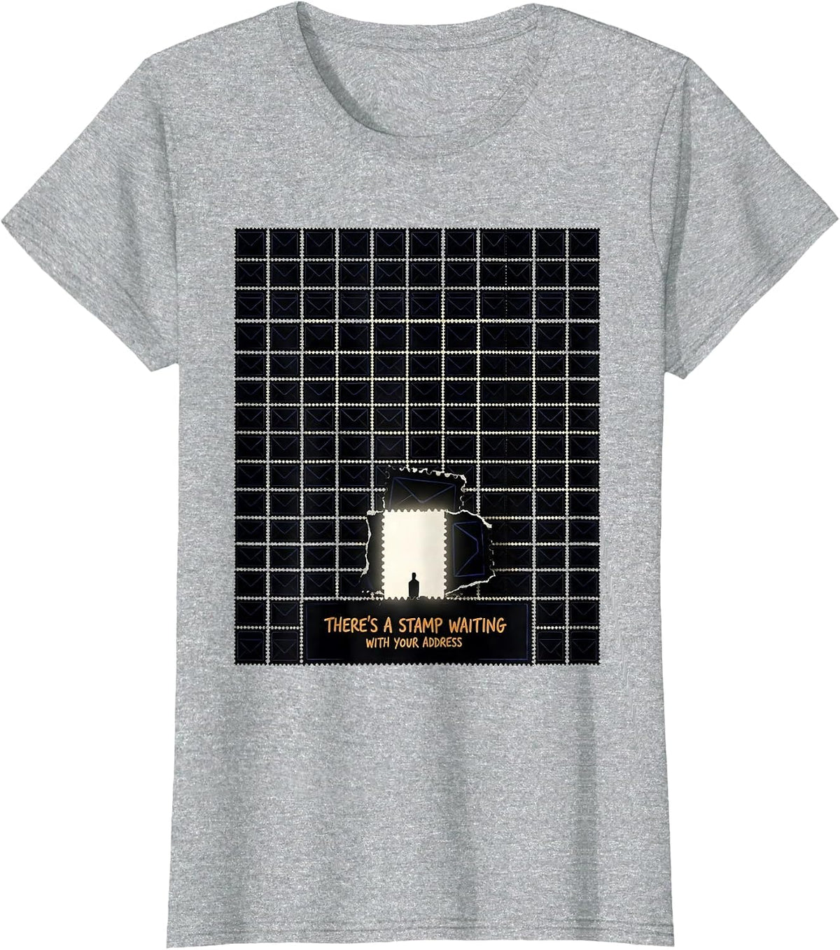 There's A Stamp Waiting With Your Address Christian Faith T-Shirt - Heather Grey