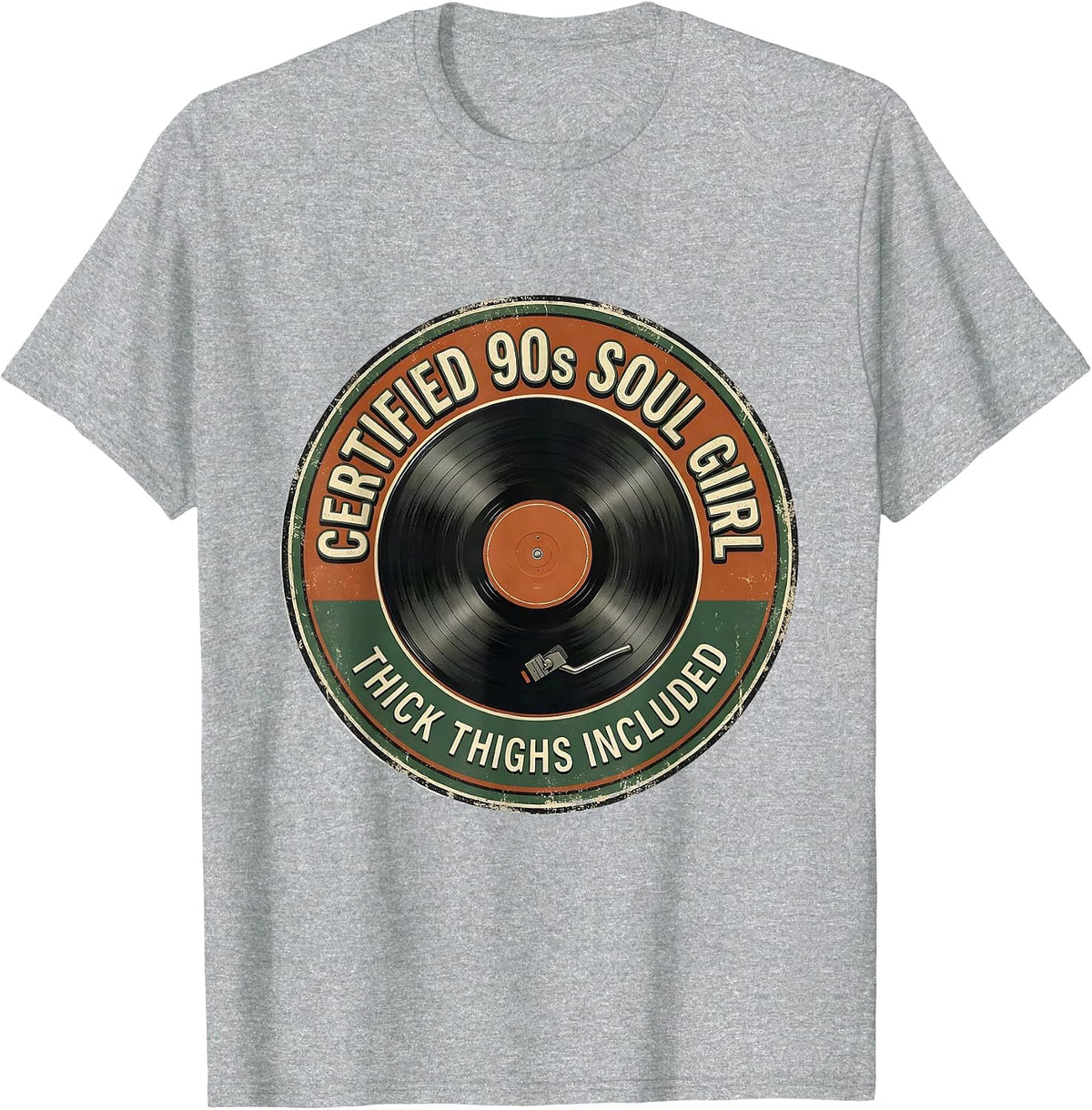 Men's Certified 90s Soul Girl Thick Thighs Included Vintage T-Shirt - Heather Grey