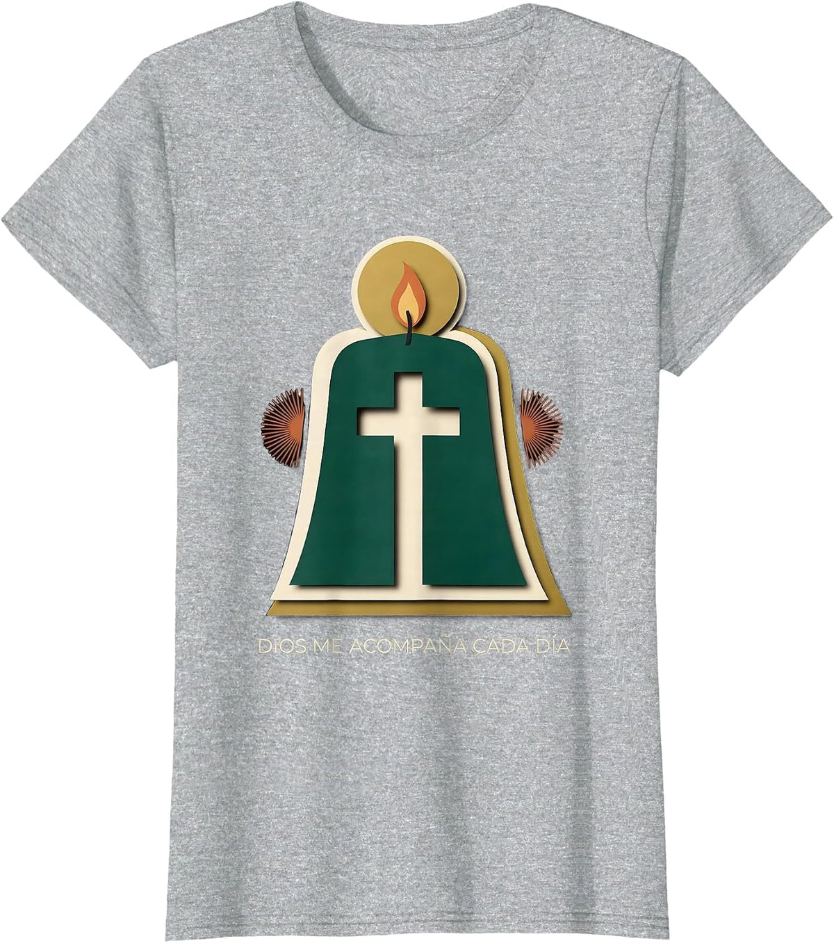 Dios Me Acompaña Cada Día Devotional Spanish Catholic Faith T-Shirt - Heather Grey