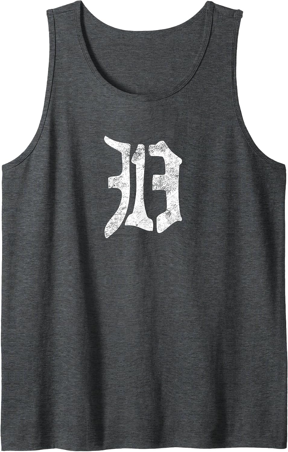 Detroit 313 Shirt Vintage Old English D Area Code Michigan Tank Top - Dark Heather Grey
