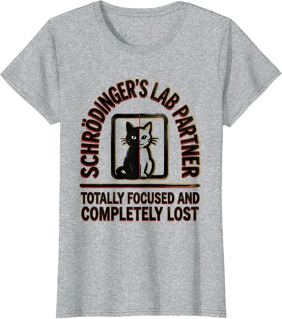 Schrödinger's Lab Partner Quantum Physics Humor T-Shirt - Heather Grey