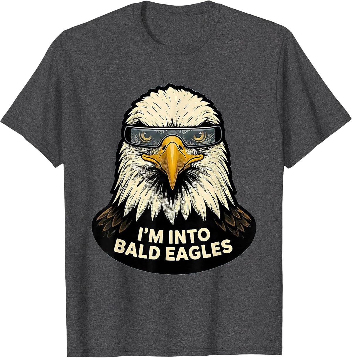 I'm Into Bald Eagles Retro Cartoon Eagle Lover Humor T-Shirt - Dark Heather Grey