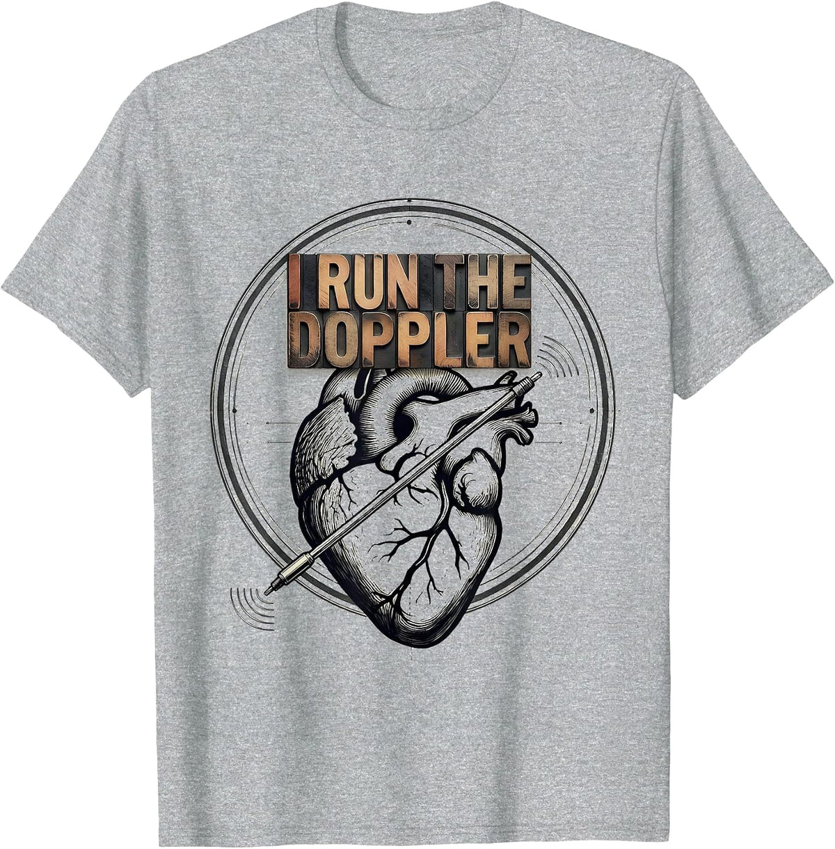 Men's I Run The Doppler Funny Vet Tech Veterinary Technician T-Shirt - Heather Grey