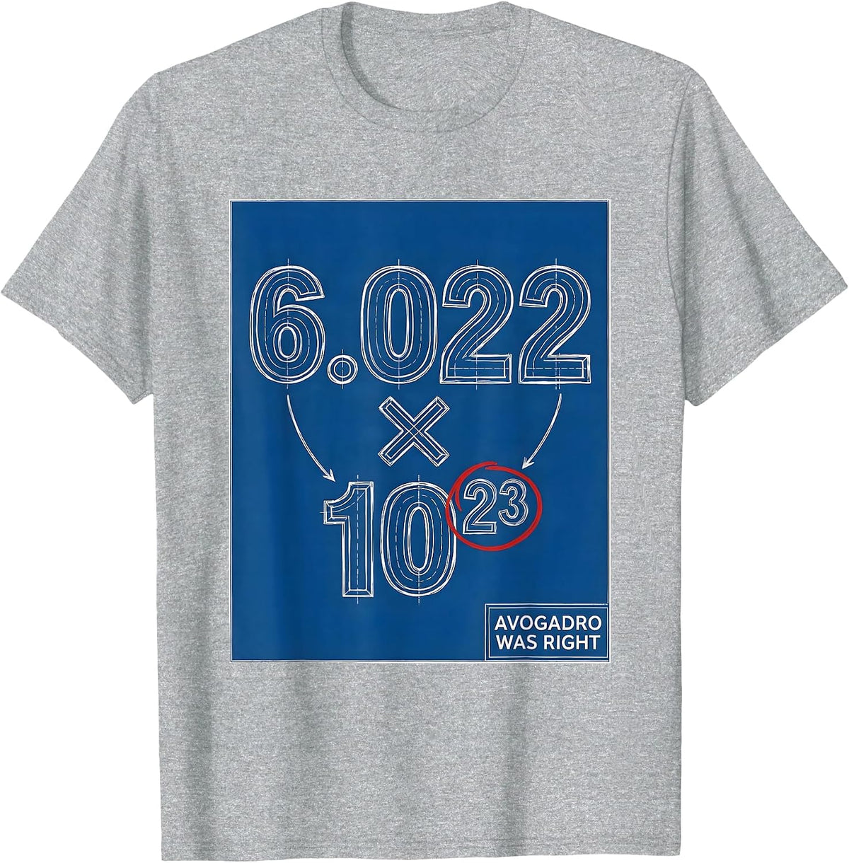 Men's Avogadro Was Right Technical Blueprint Chemistry Student T-Shirt - Heather Grey