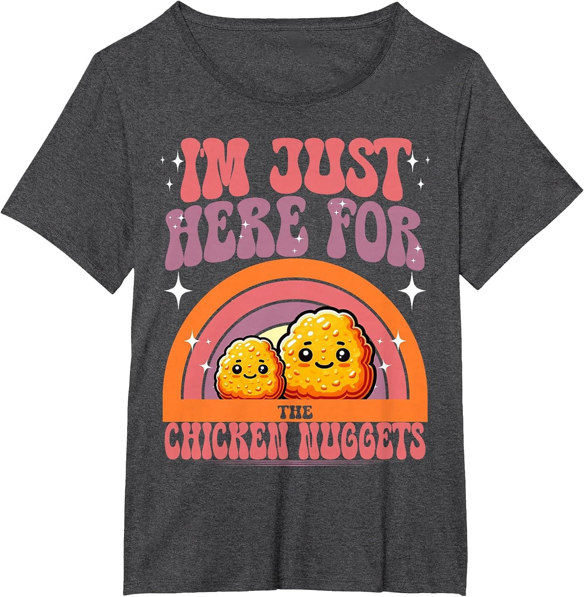 Chicken Nuggets Kawaii T-Shirt - Dark Heather Grey