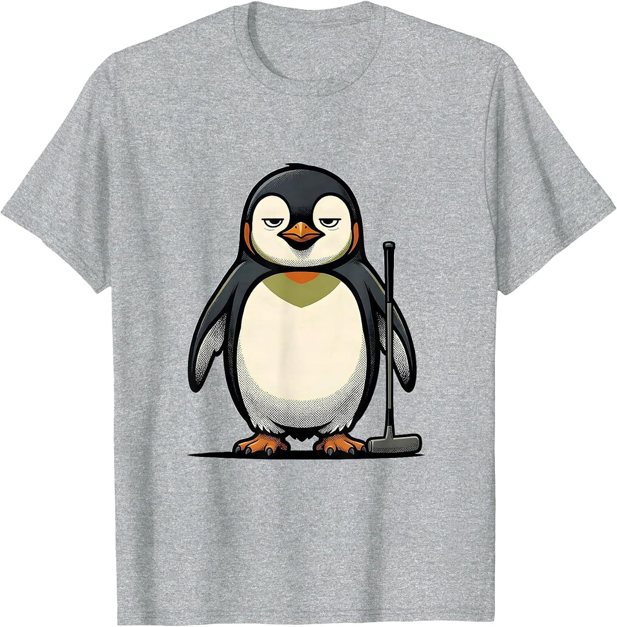 Men's Flight Was Never An Option Penguin Mascot Logo Novelty Humor T-Shirt - Heather Grey