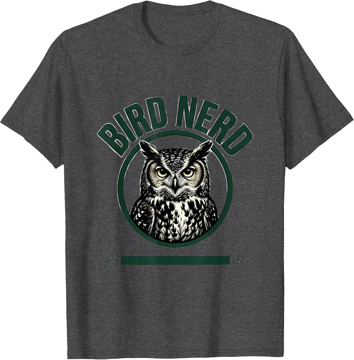 Men's Bird Nerd Funny Barred Owl Bird Lover Birdwatching Humor T-Shirt - Dark Heather Grey