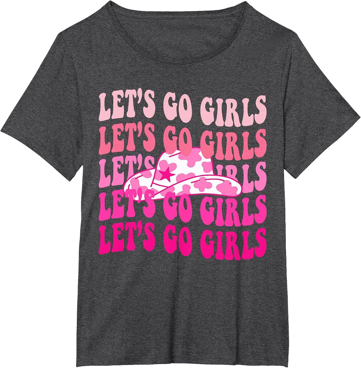 Let's Go Girls Western Cowgirl T-Shirt - Dark Heather Grey