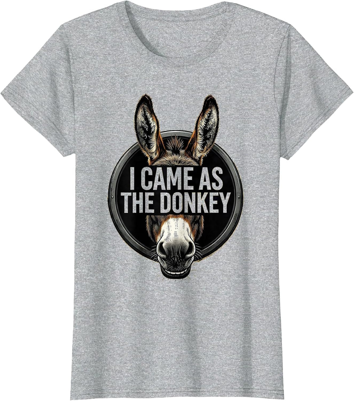 Women's I Came As The Donkey Funny Donkey Lover Halloween Costume T-Shirt - Heather Grey