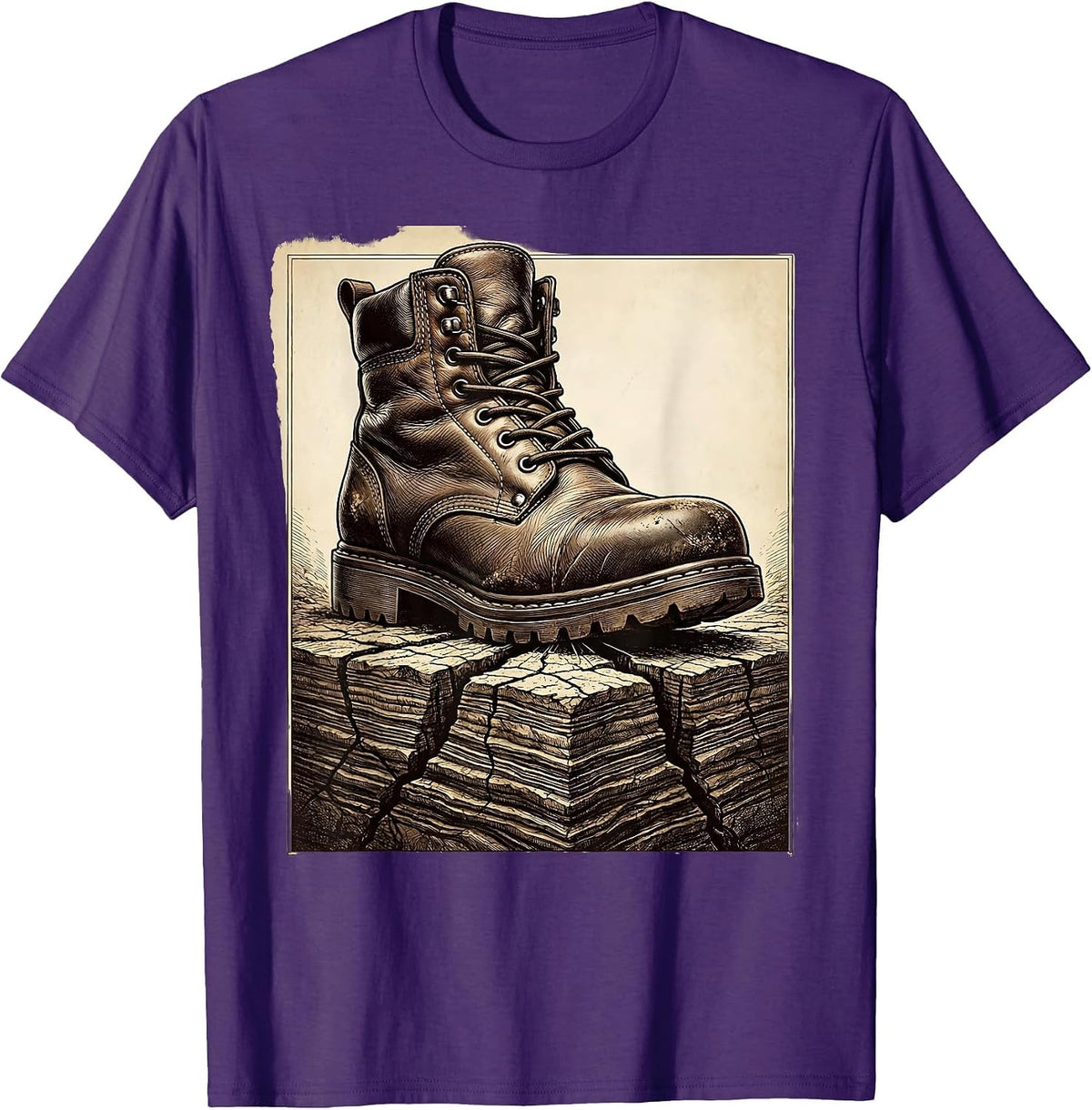 Men's We The People Worker Boot Graphic Design T-Shirt - Purple