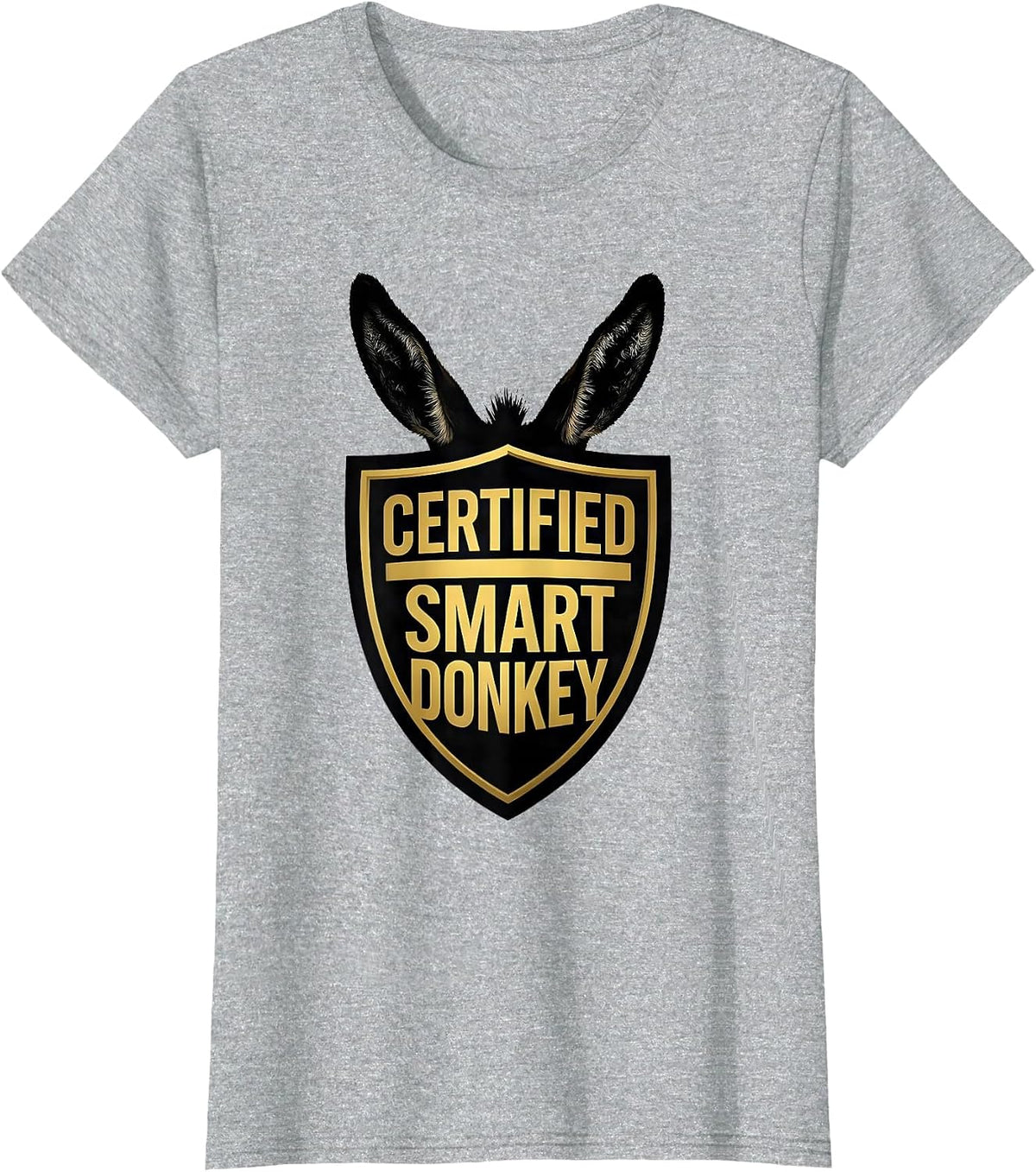 Women's Certified Smart Donkey Funny Donkey Lover Animal Humor T-Shirt - Heather Grey