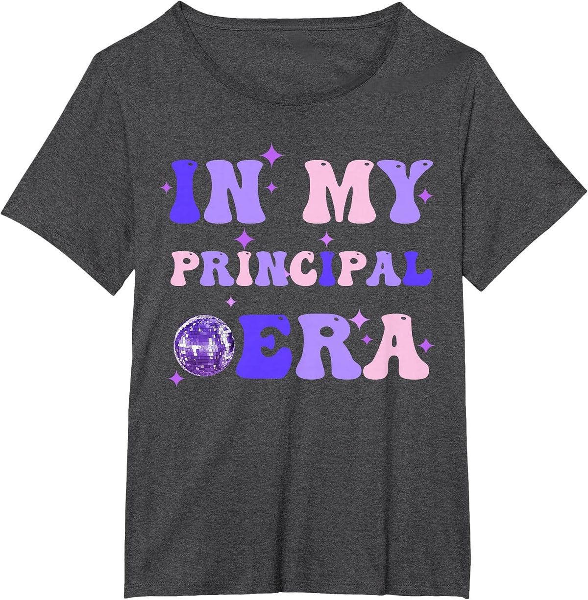 Groovy in My Principal Era Disco School Era Teacher Student T-Shirt - Dark Heather Grey