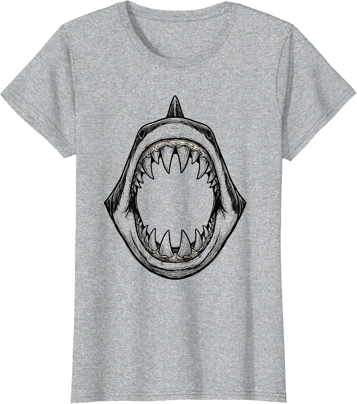 Shark Jaw Line Art Halloween Costume Family Humor T-Shirt - Heather Grey