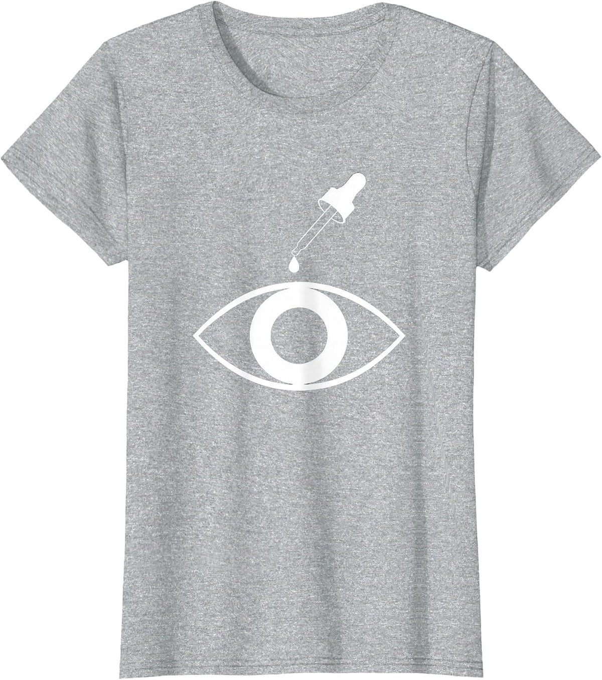 School Nurse Eyedropper Eye Illustration T-Shirt - Heather Grey