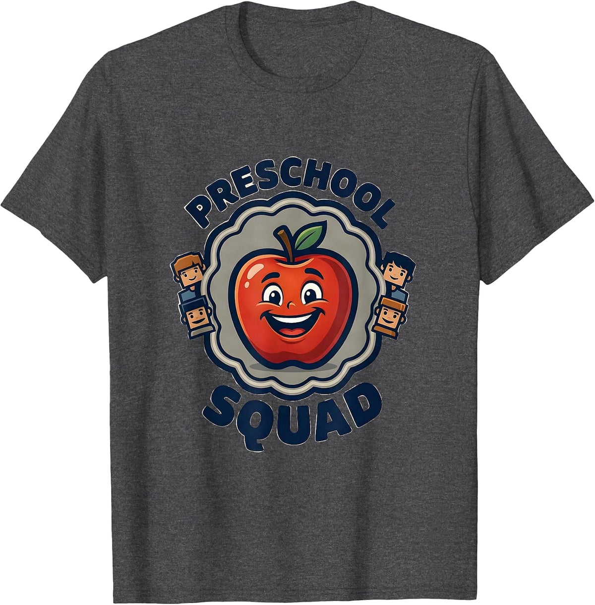 Men's Preschool Squad Head Start Early Childhood Teacher Back To T-Shirt - Dark Heather Grey