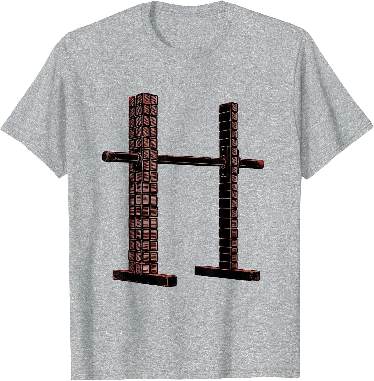 Men's Squat Rack Funny Gym Workout Weightlifting Humor T-Shirt - Heather Grey