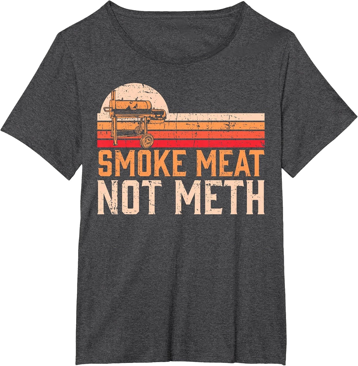 Smoke Meat Not Meth Brisket BBQ Grill T-Shirt - Dark Heather Grey