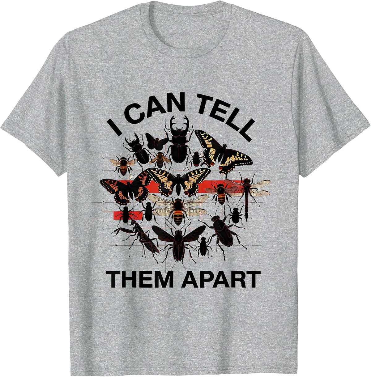 Men's I Can Tell Them Apart Entomology Bug Collector Insect Humor T-Shirt - Heather Grey
